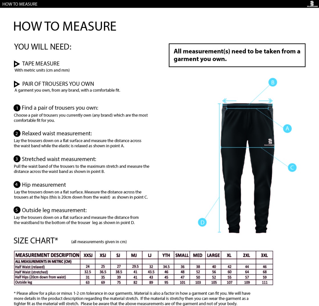 BTEC Sport - Dual Skinny Pant - Dual Skinny Pant - Size Guide