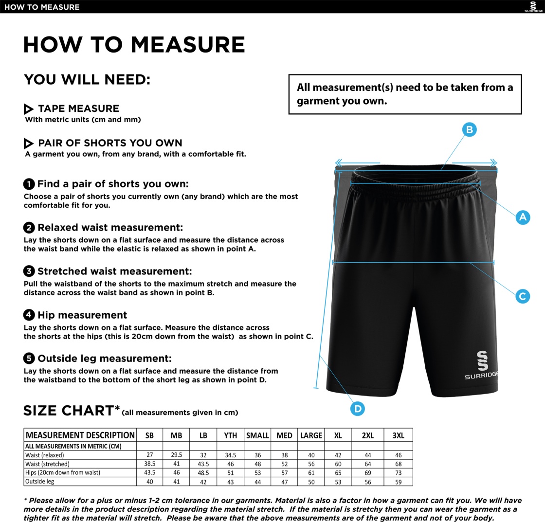 CTEC Sport - Blade Shorts - Size Guide